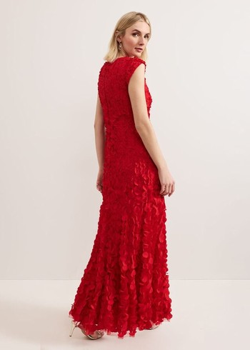 Phase Eight Charlene Ruffle Dress Red Canada | BGJWDU-278